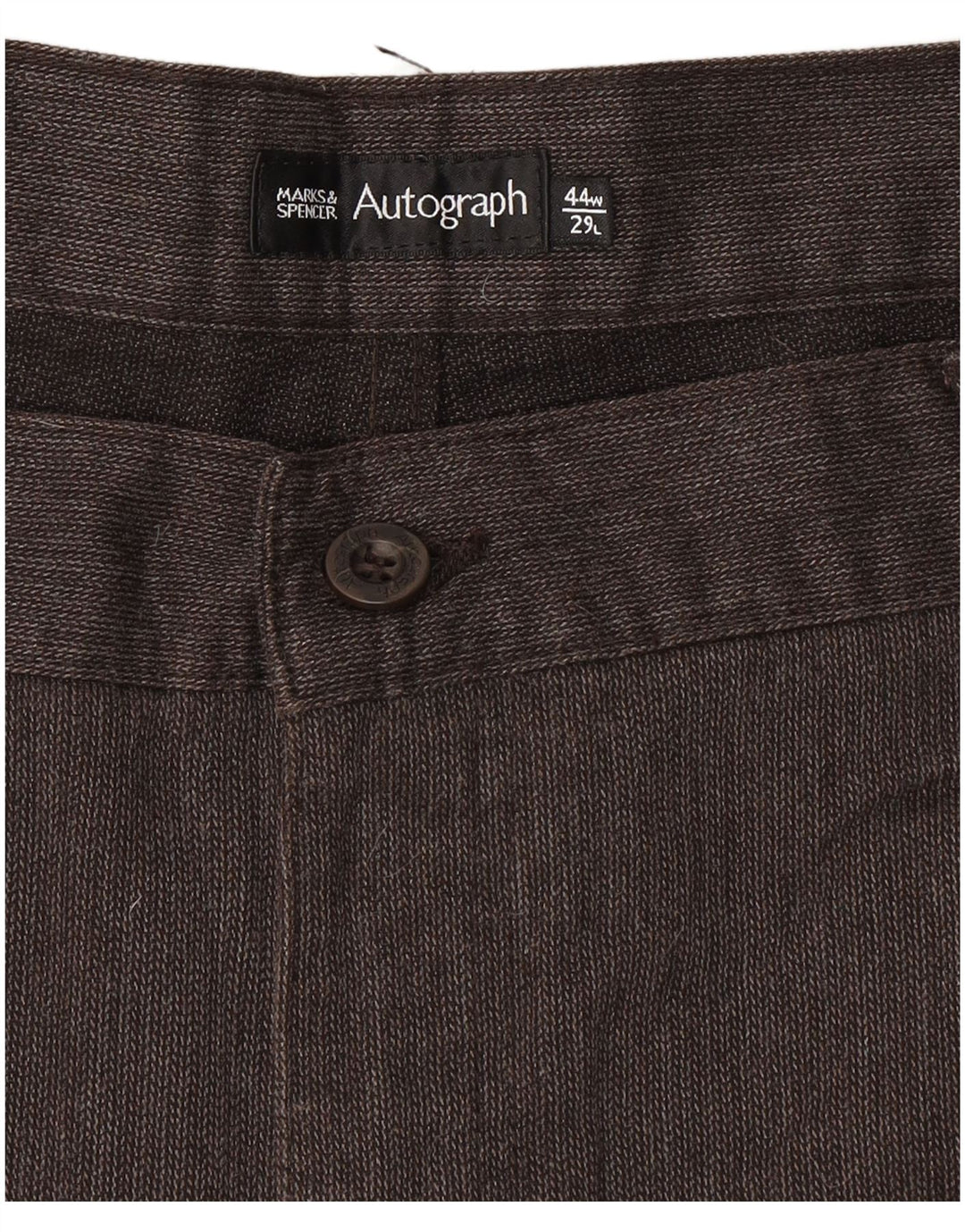 Marks & Spencer Pantalon décontracté autographe pour homme W44 L29 Marron à chevrons