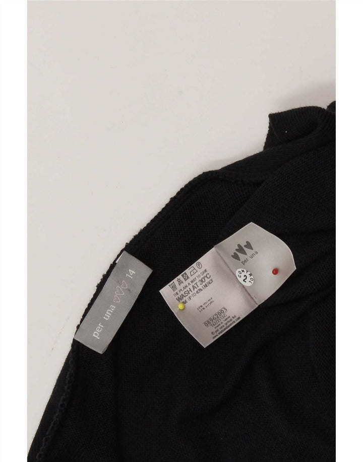 Marks & Spencer Pull cardigan asymétrique pour femme UK 14 Large Noir