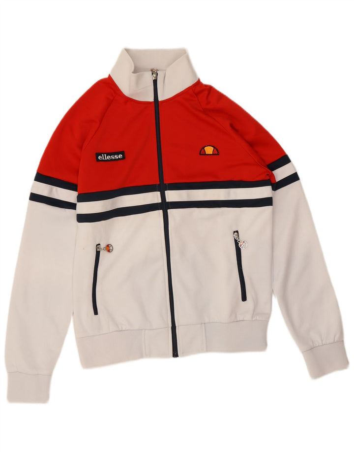 Ellesse Veste de survêtement pour homme Small Blanc Colorblock Polyester