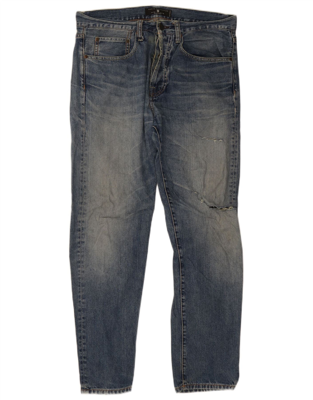 Zara Jean slim vieilli pour homme EU 42 Large W32 L30 Bleu