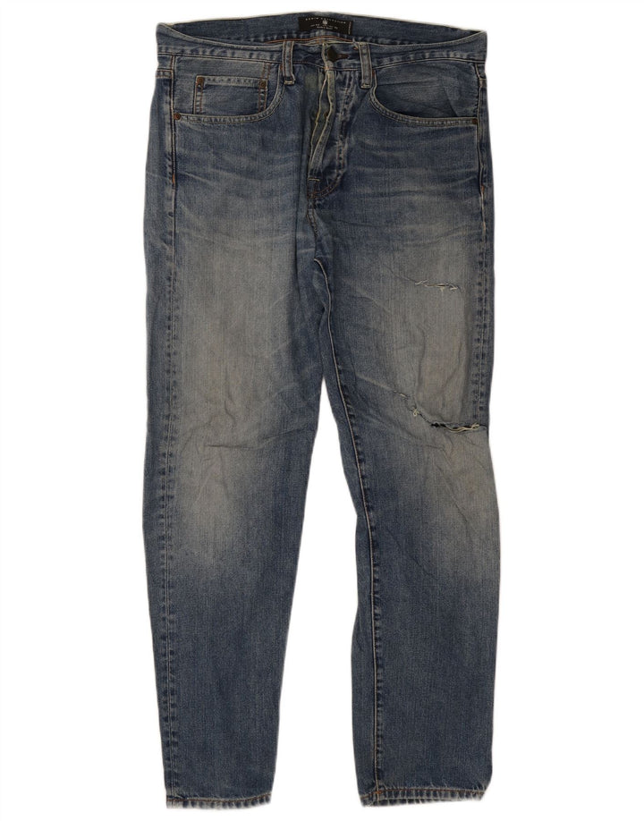 Zara Jean slim vieilli pour homme EU 42 Large W32 L30 Bleu