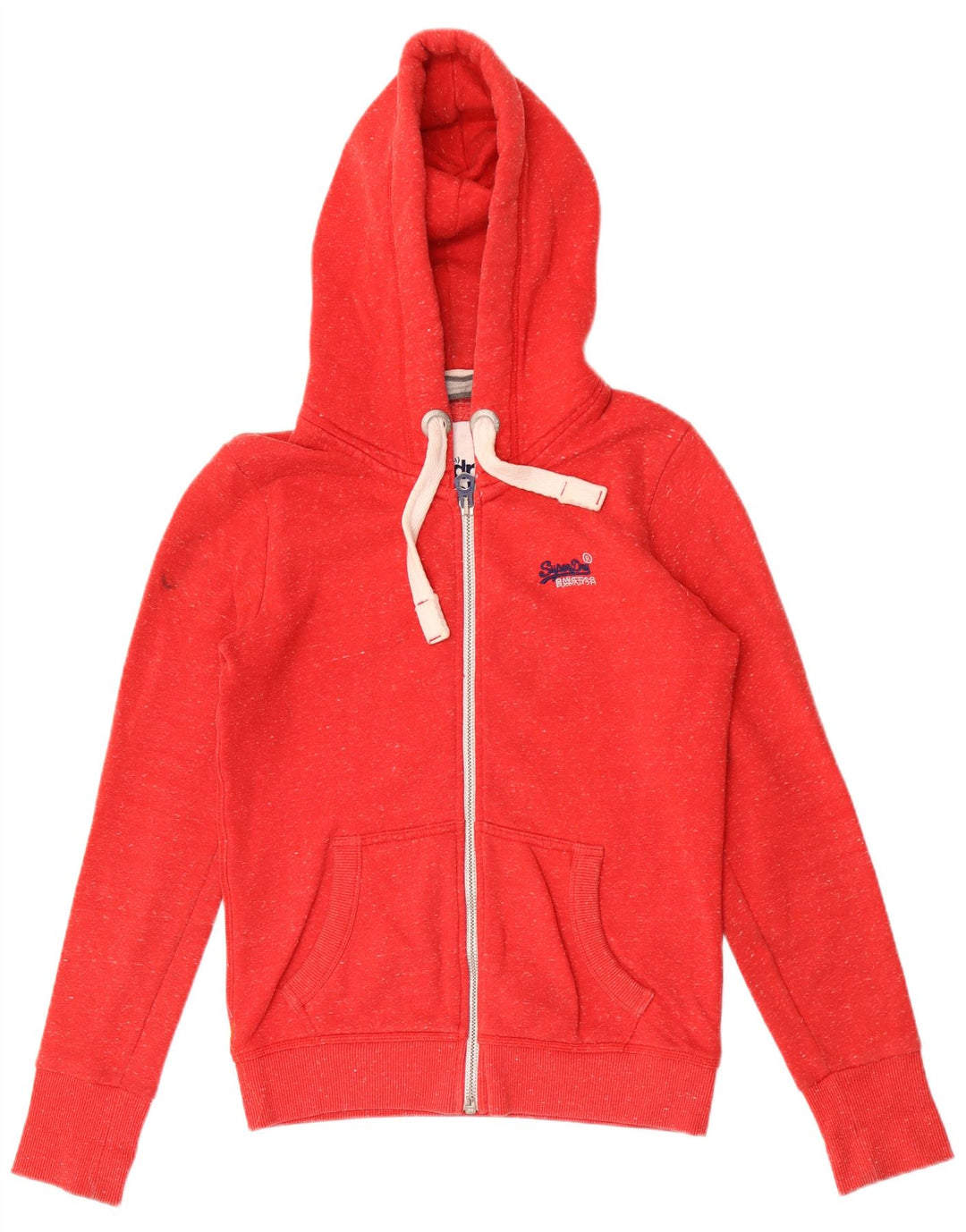 SUPERDRY Pull à capuche zippé pour homme Petit polyester moucheté rouge