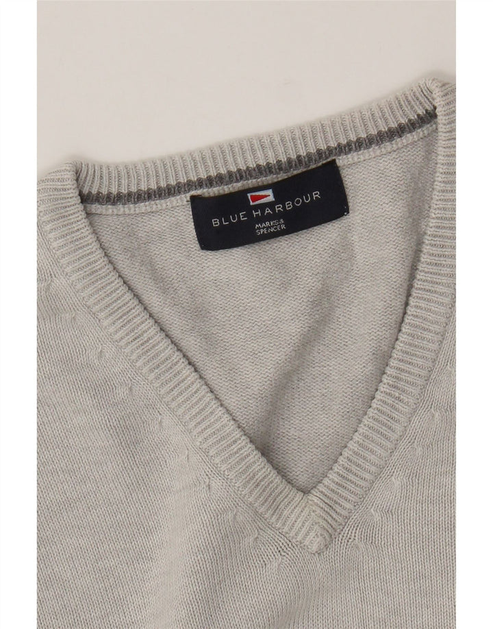 Marks & Spencer Pull à col en V Blue Harbour pour hommes, grand gris