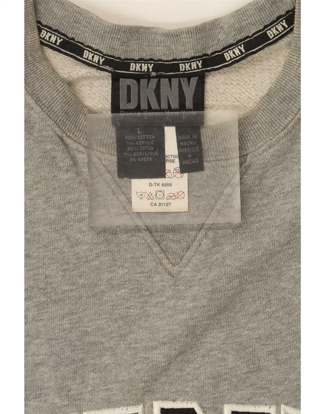 Dkny Sweat-shirt graphique pour homme en coton gris Taille L