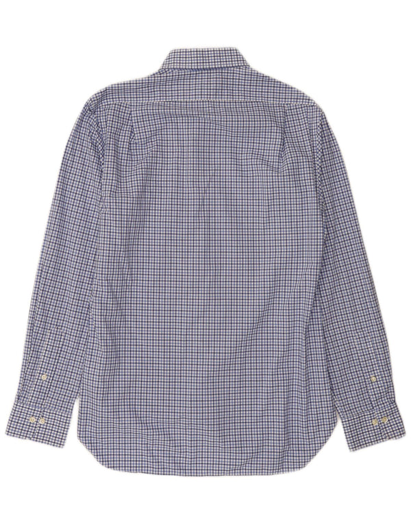 Polo Ralph Lauren Chemise slim fit pour homme taille 16 grand coton à carreaux bleus