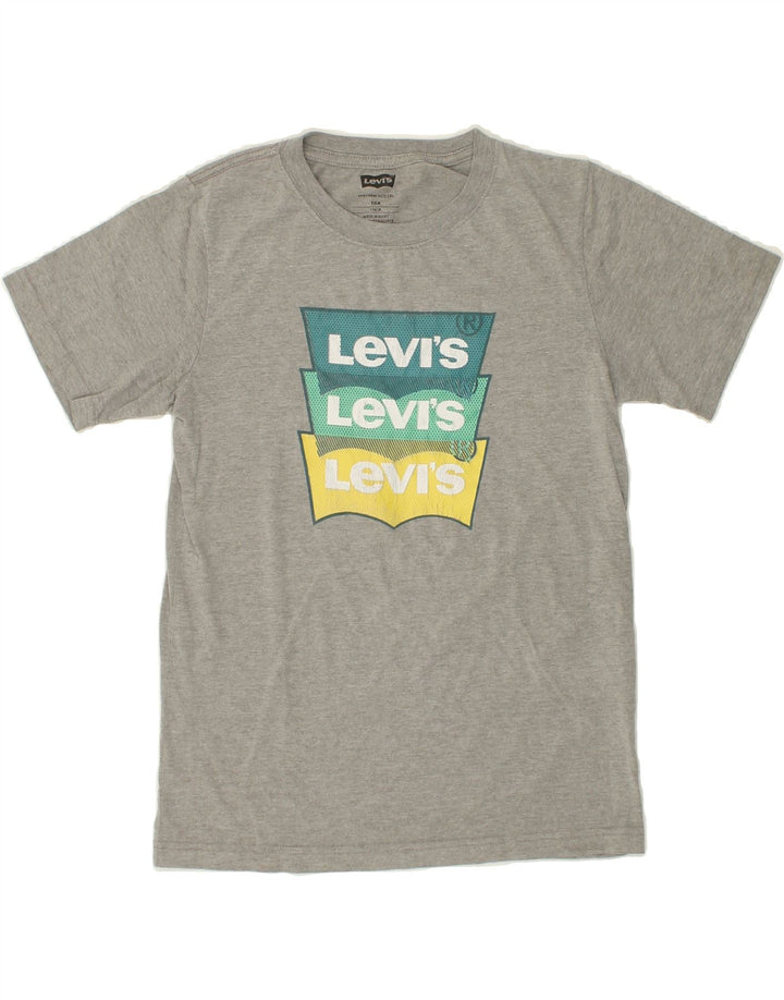 LEVI'S Boys Graphic T-Shirt Top 15-16 Years Grey Cotton Vintage Levi's and Second-Hand Levi's from Messina Hembry 