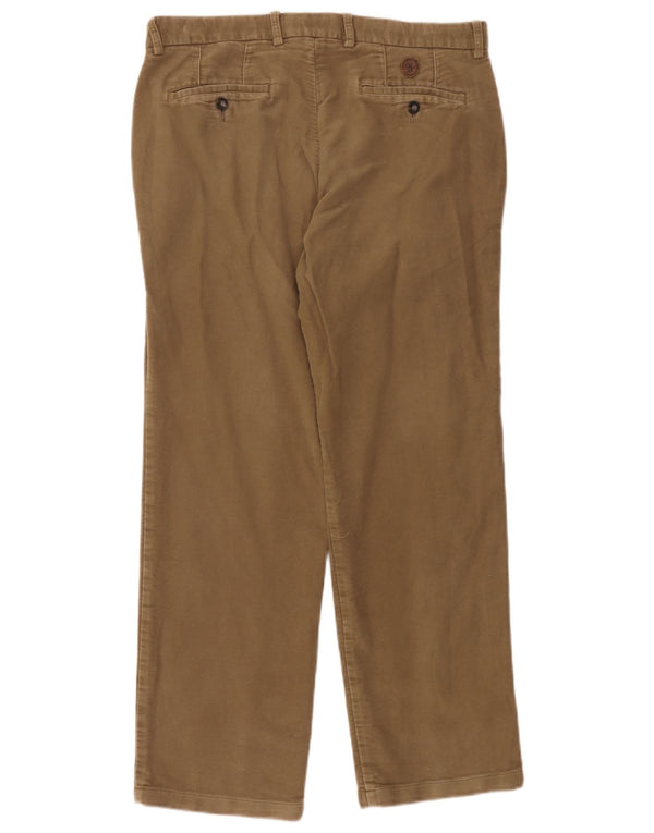 Marks & Spencer Mens Straight Chino Trousers W34 L29 Brown Cotton