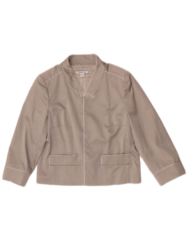 Marella Blazer Ouvert pour Femme UK 16 Grande Viscose Grise