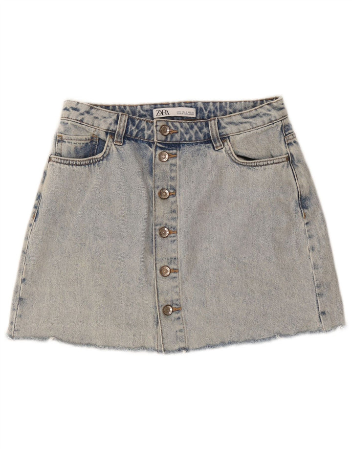 Zara Femme Jupe En Jean Petit W26 Bleu Coton