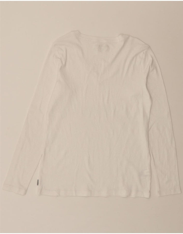 EDDIE BAUER Womens Top Long Sleeve UK 14 Large White Cotton Vintage Eddie Bauer and Second-Hand Eddie Bauer from Messina Hembry 
