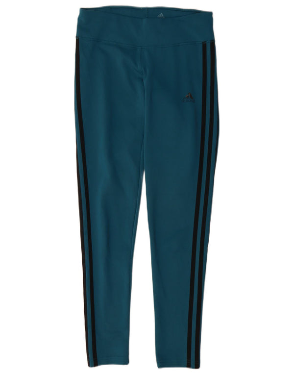 Adidas Climalite Leggings UK 8/10 Petit Bleu Polyester