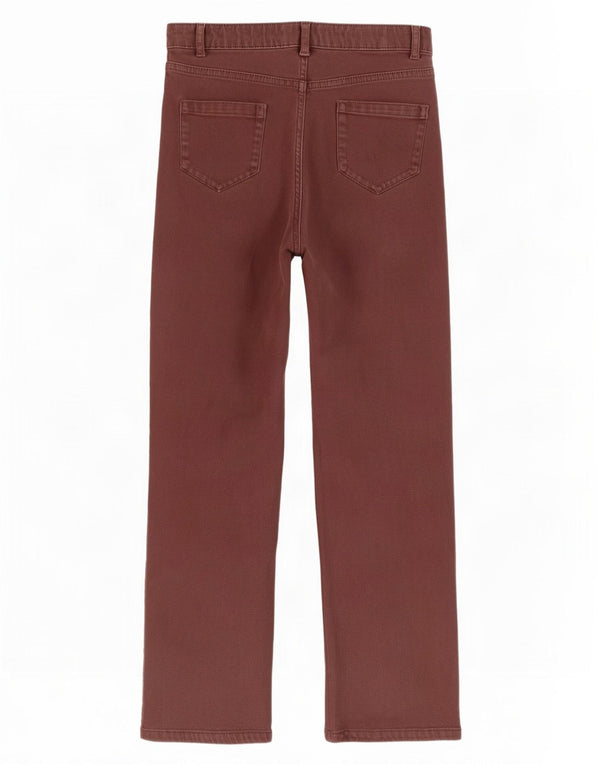 Marks & Spencer Pantalon droit décontracté pour femme UK 10 Small W28 L27 Marron