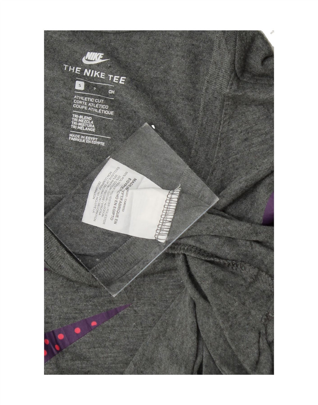 NIKE Womens Athletic Cut Graphic T-Shirt Top UK 10 Small Grey Polyester Vintage Nike and Second-Hand Nike from Messina Hembry 