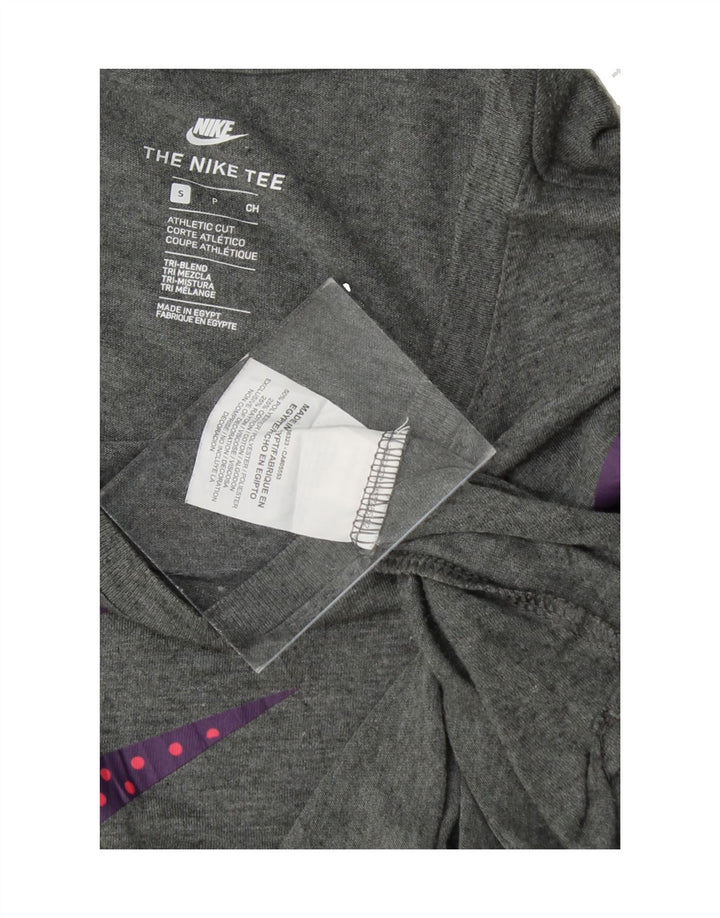 NIKE Womens Athletic Cut Graphic T-Shirt Top UK 10 Small Grey Polyester Vintage Nike and Second-Hand Nike from Messina Hembry 