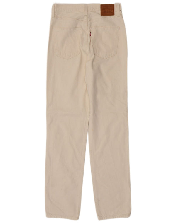 Levi's Jean Slim Droit Taille Haute Femme W26 L31 Coton Blanc Cassé