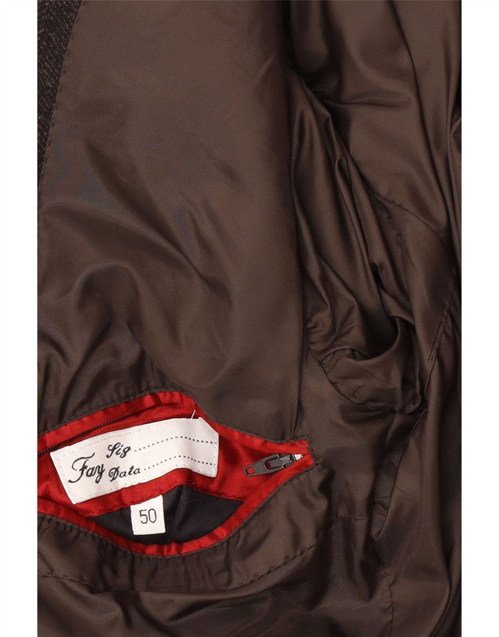 Fay Veste blazer à 3 boutons pour homme IT 50 en laine à chevrons marron