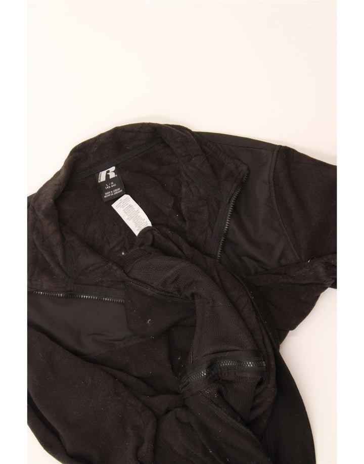 RUSSELL ATHLETIC Mens Fleece Jacket UK 40 Large Black Polyester Vintage Russell Athletic and Second-Hand Russell Athletic from Messina Hembry 