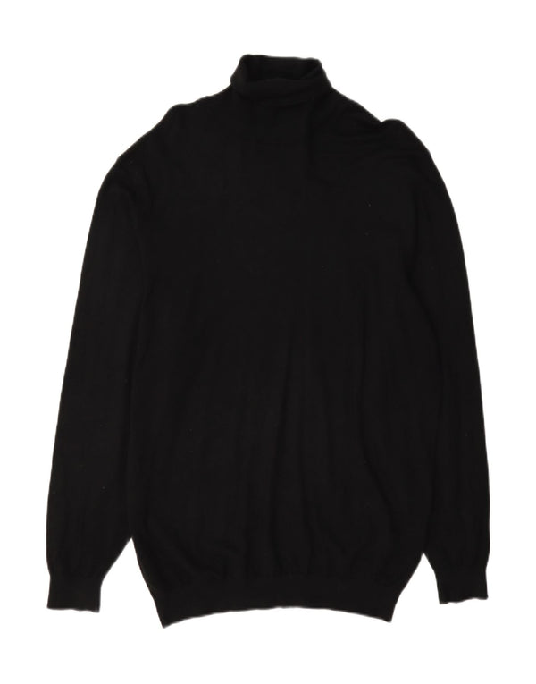 Zara Pull Col Roulé Homme Large Noir Viscose
