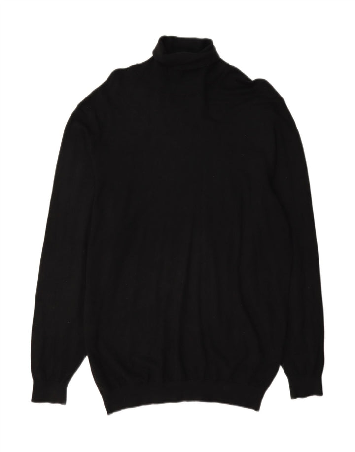 Zara Pull Col Roulé Homme Large Noir Viscose