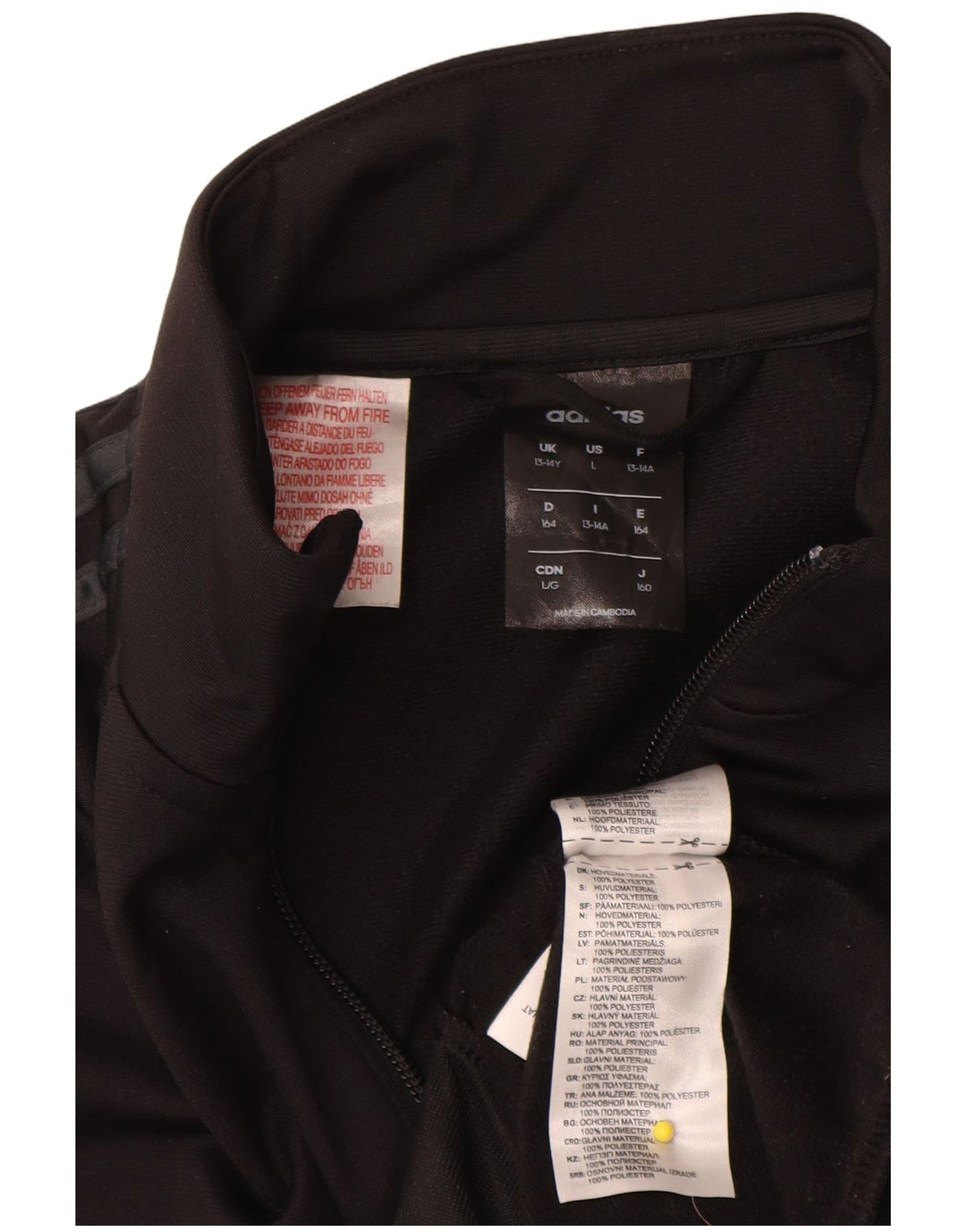 Veste de survêtement Adidas Garçon Climalite 13-14 ans Noir Polyester