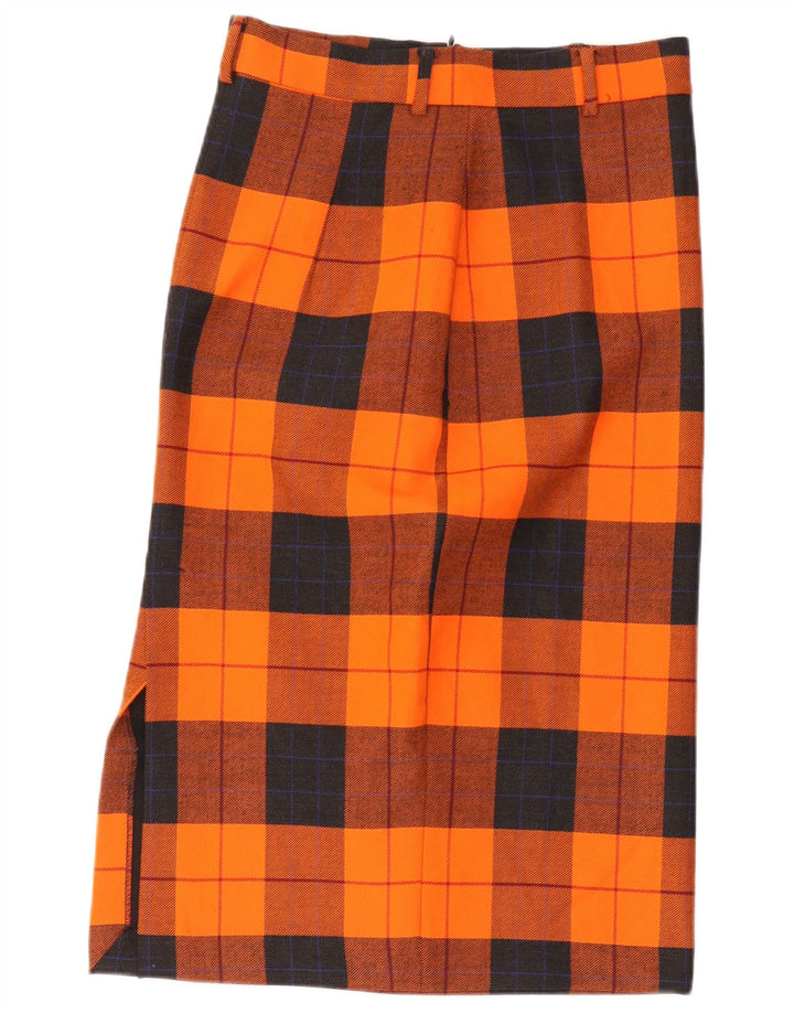 jupe droite femme vintage W30 Plaid orange moyen