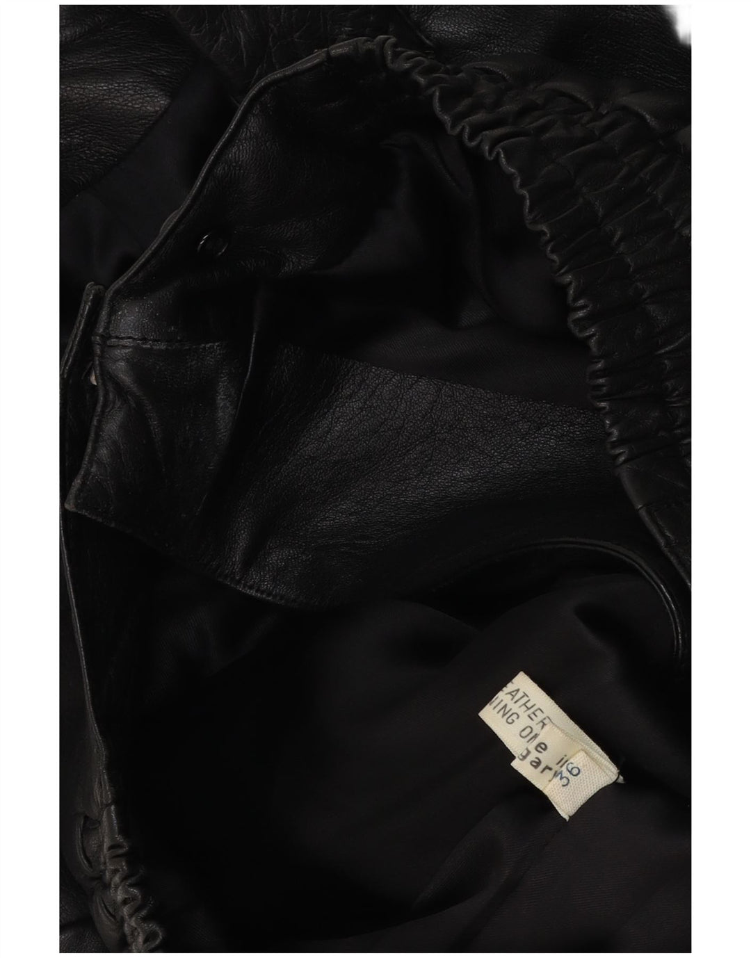 vintage Femme Veste de motard en cuir surdimensionné EU 36 Petit cuir noir