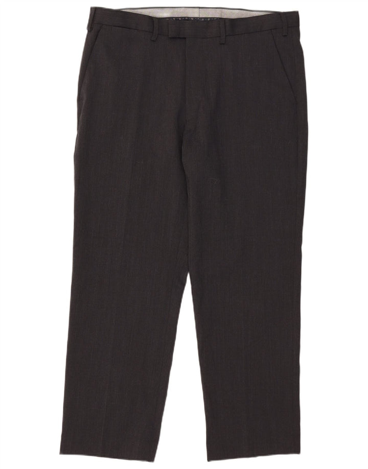 Marks & Spencer Pantalon de costume classique pour homme W38 L29 Gris Polyester
