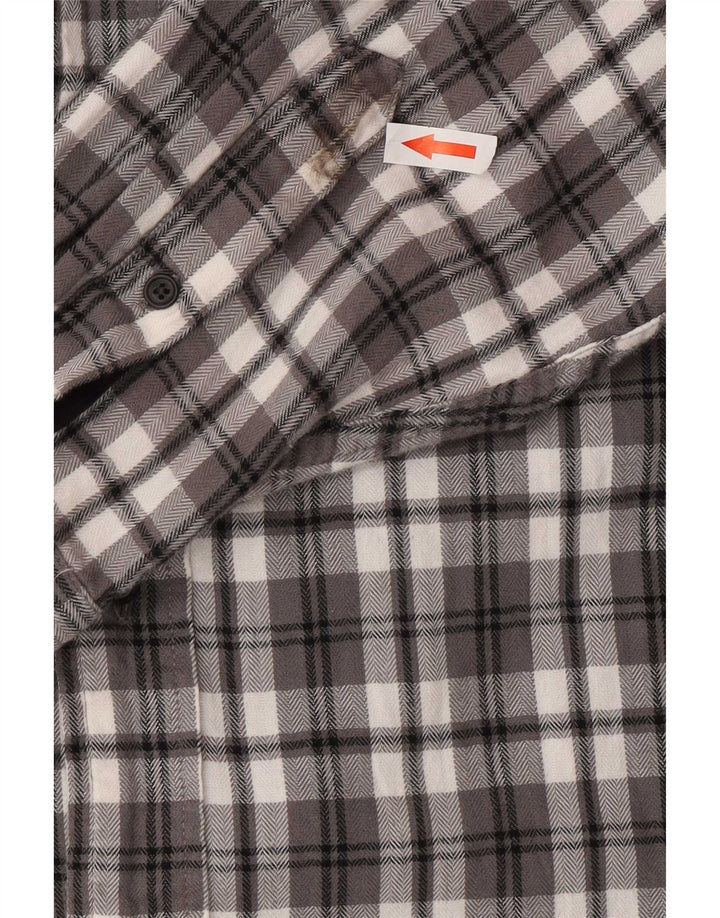 Chaps Chemise Flanelle Homme XL Gris Carreaux Coton