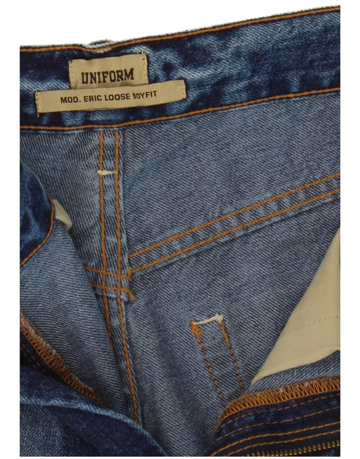 UNIFORM Jean ample effet vieilli pour homme W30 L30 Bleu