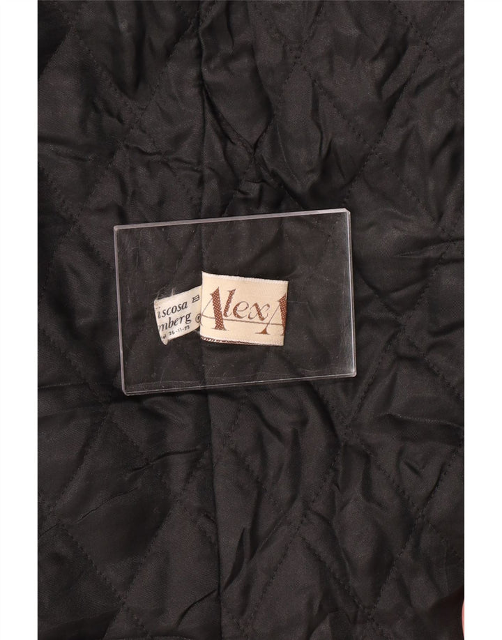 VINTAGE Womens Leather Coat EU 40 Medium Black Leather