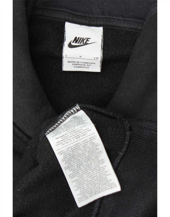 NIKE Pull à capuche surdimensionné pour femme UK 10 Petit coton noir