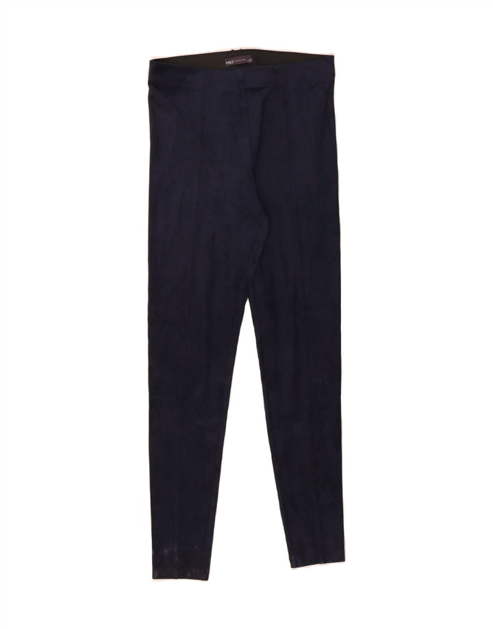 MARKS & SPENCER Womens Leggings UK 10 Small Navy Blue Polyester Vintage Marks & Spencer and Second-Hand Marks & Spencer from Messina Hembry 
