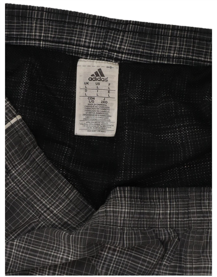 ADIDAS Short de bain homme grand gris carreaux polyester