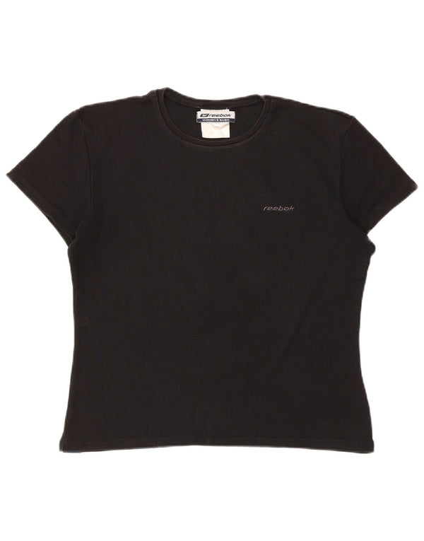 Reebok T-Shirt Femme UK 14 Large Noir
