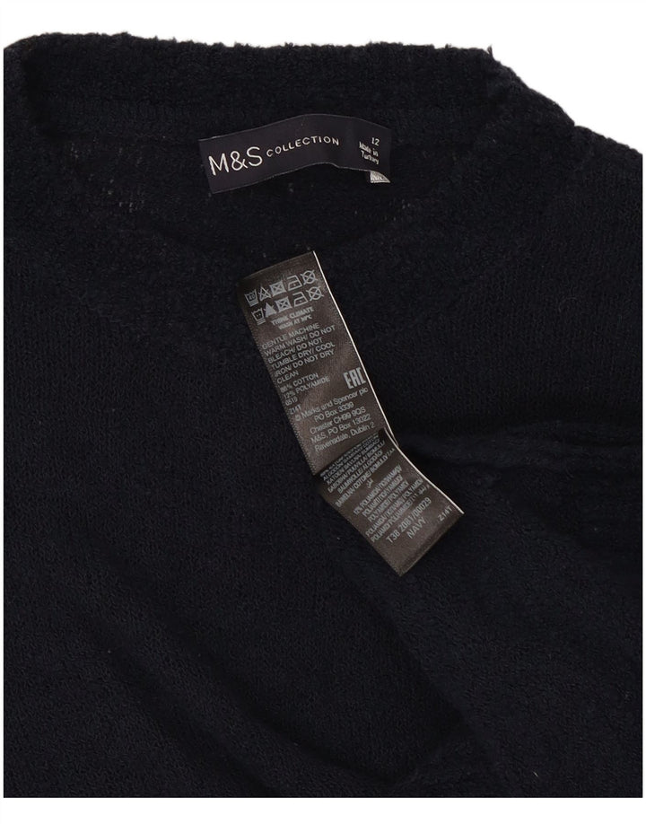 Marks & Spencer Pull à col rond pour femme UK 12 Bleu marine moyen