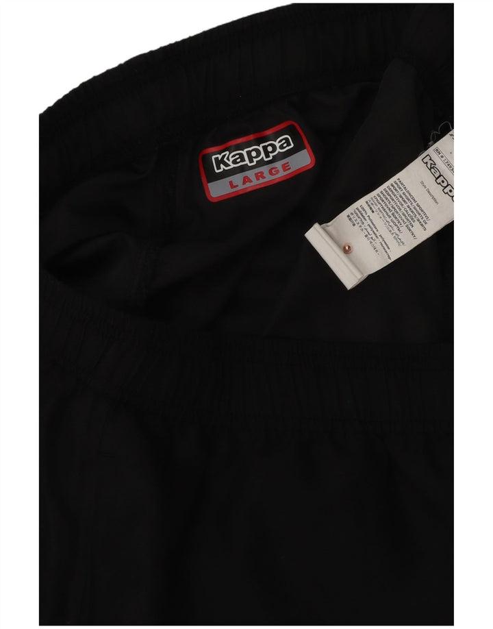 Kappa Short de sport graphique pour hommes, grand, noir, polyester
