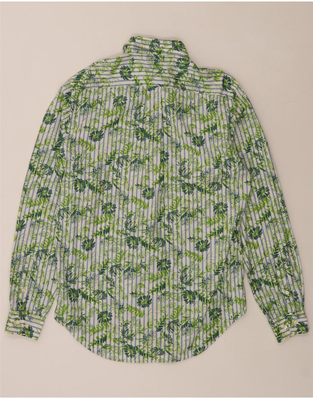 MASSIMO DUTTI Chemise Homme Taille 40 Coton Floral Vert Moyen