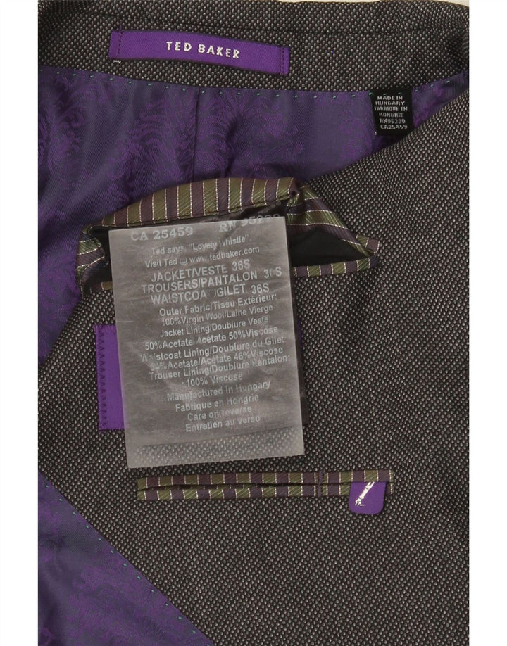 Ted Baker Veste Blazer 2 Boutons Homme UK 36 Petite Laine Grise