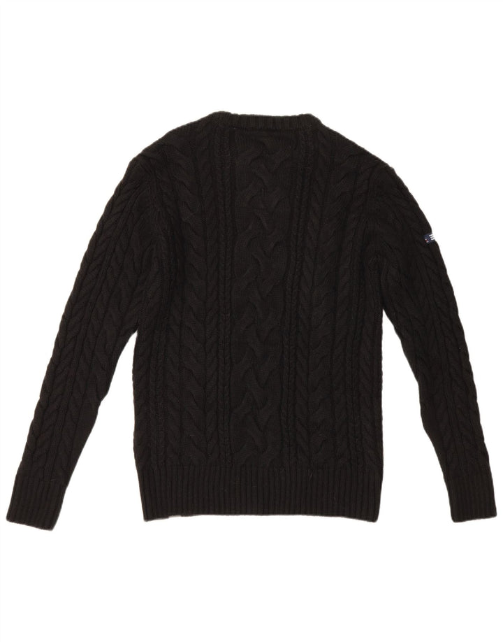 Superdry Pull ras du cou pour homme, grand, noir, acrylique