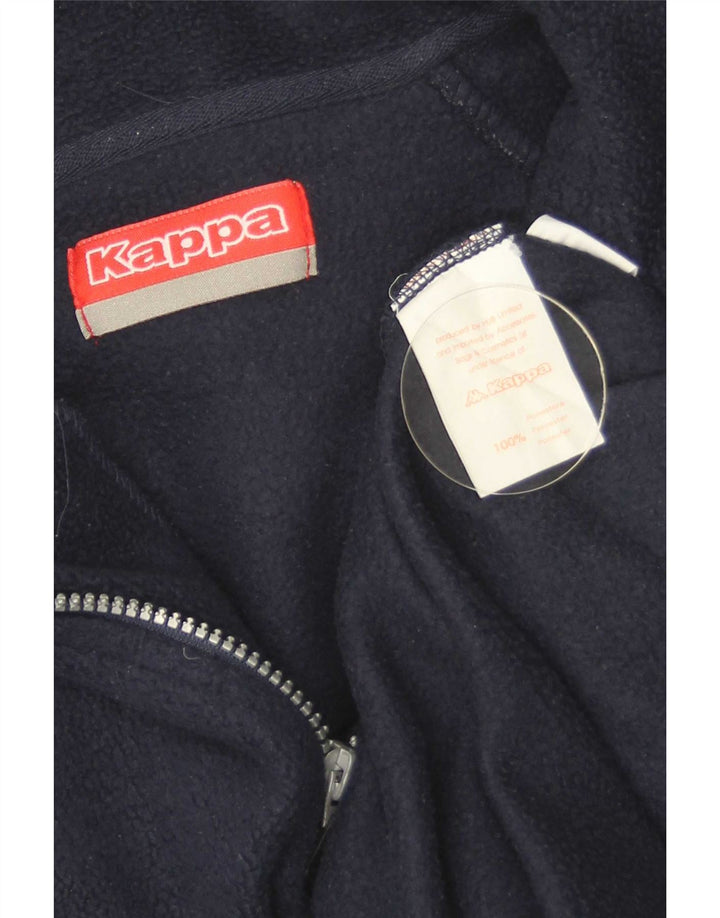 Kappa Pull polaire à col zippé pour homme, petit, bleu marine, polyester
