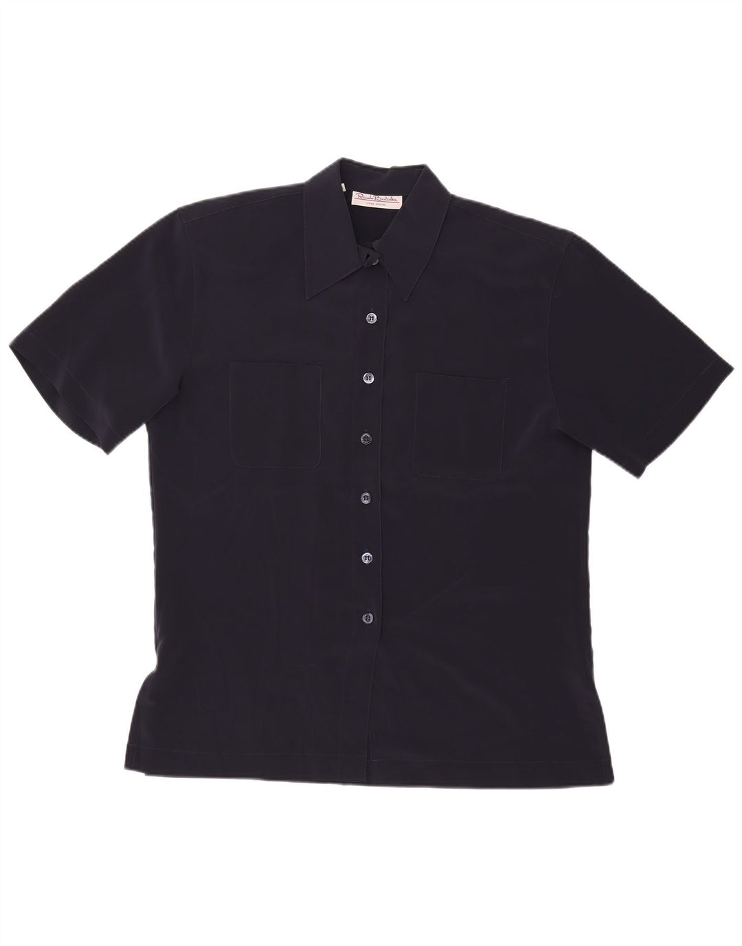 RENATO BALESTRA Chemisier à manches courtes pour femme IT 44 Bleu marine moyen