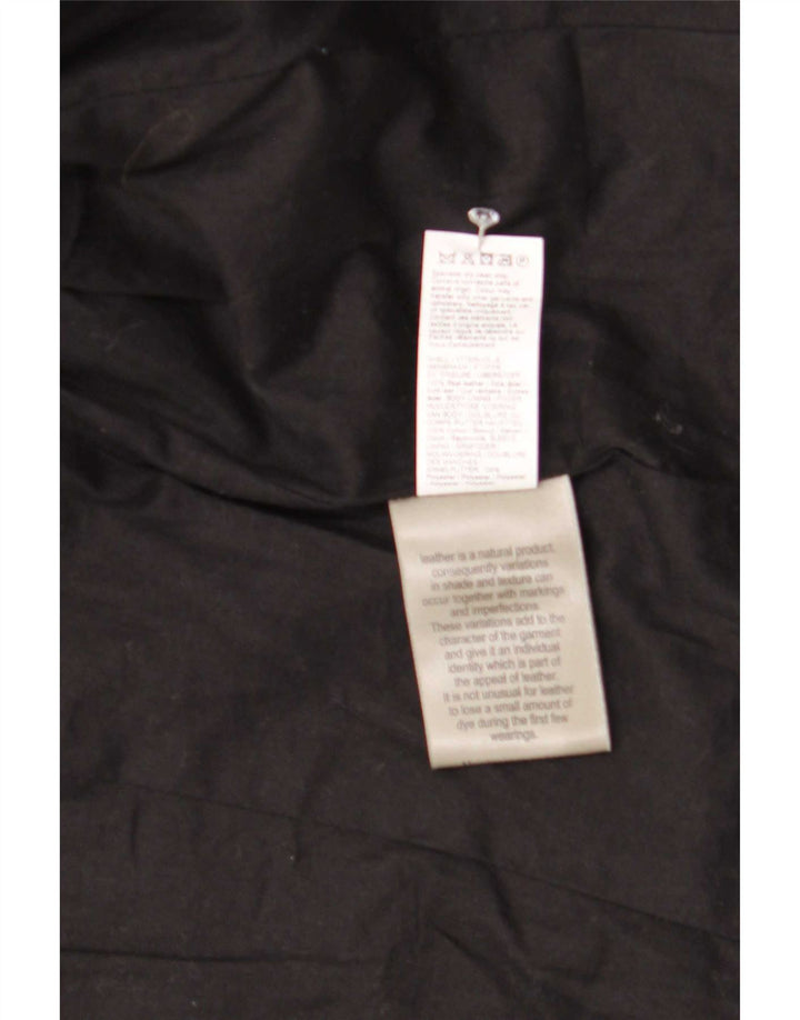 River Island Veste de motard en cuir pour femme UK 12 Medium Noir