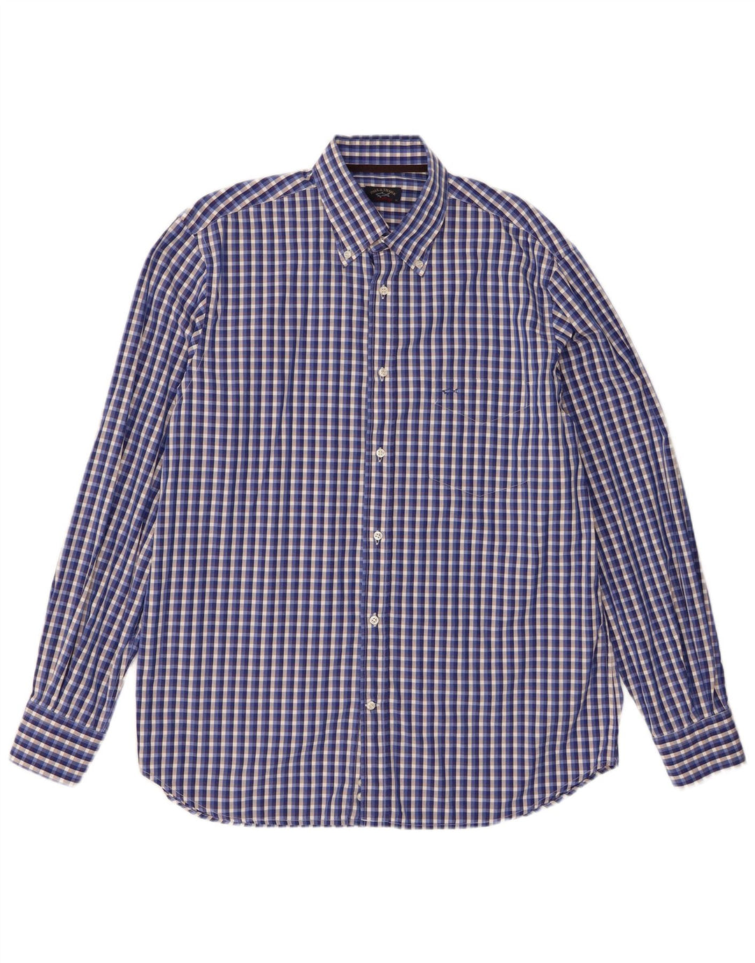 Paul & Shark Chemise Homme Taille 42 Grand Coton à Carreaux Bleu