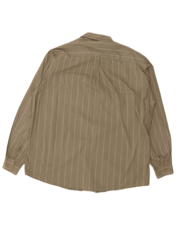 Chemise Homme Vintage Rayée Kaki Moyen