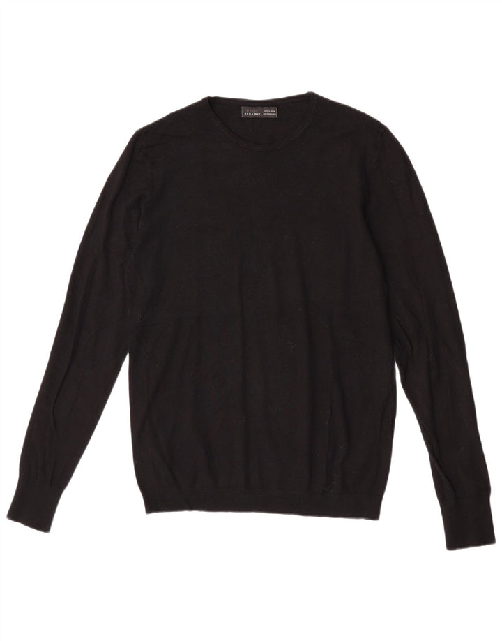 Zara Pull ras du cou pour homme, grand, noir