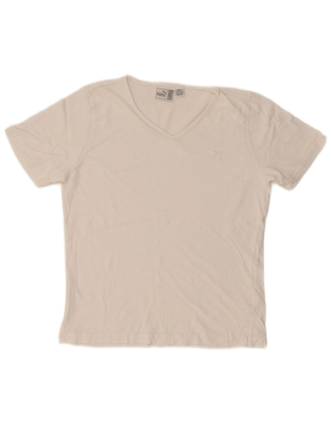Puma T-shirt pour femme UK 14 Medium Blanc Coton