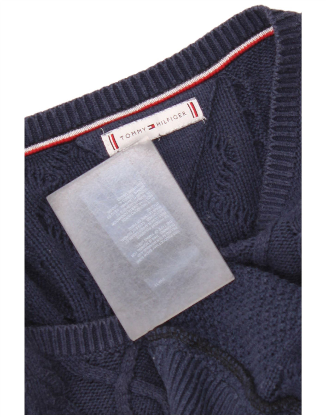 TOMMY HILFIGER Pull Cardigan Femme UK 14 Bleu Marine Moyen