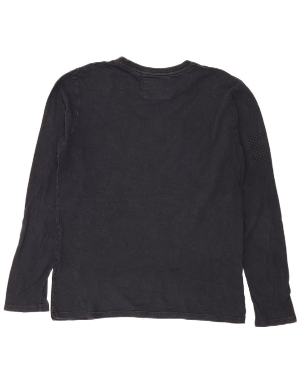 Superdry Haut graphique à manches longues pour hommes, grand coton noir