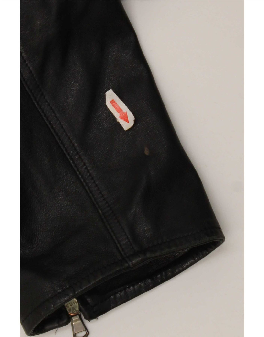 Veste en cuir femme vintage UK 14 Cuir noir moyen