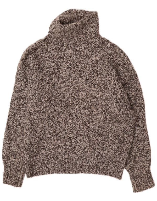 Zara Pull surdimensionné à col roulé pour femme UK 10 Petit gris moucheté